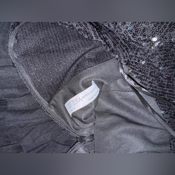 NWOT MAC DUGGAL Sequin Tiered Tulle Formal Wedding Cocktail Tea Length Dress 4 - Picture 7 of 8